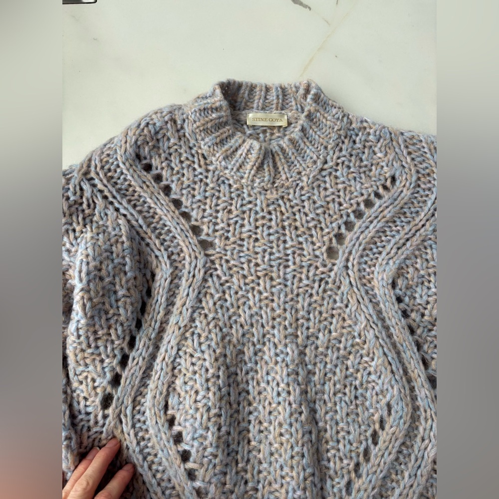 STINE GOYA Soft Knit Sweater in Light Purple/ Grey/ Blue